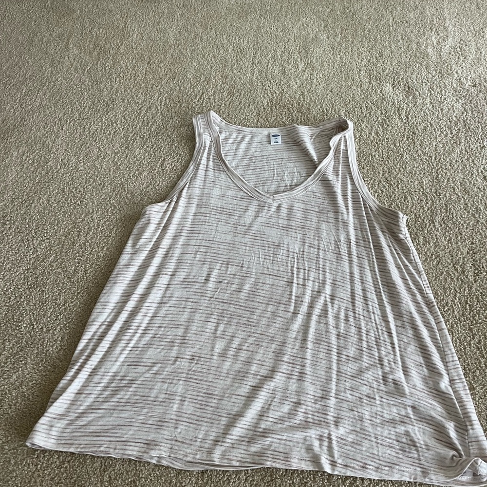 Old Navy Beige Striped Tank Top